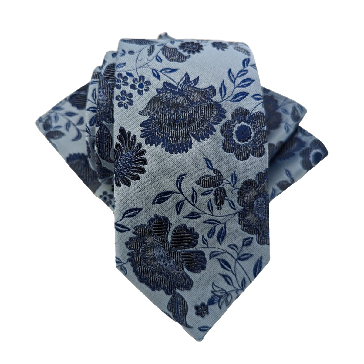 Sky Blue Blossom Pocket Square