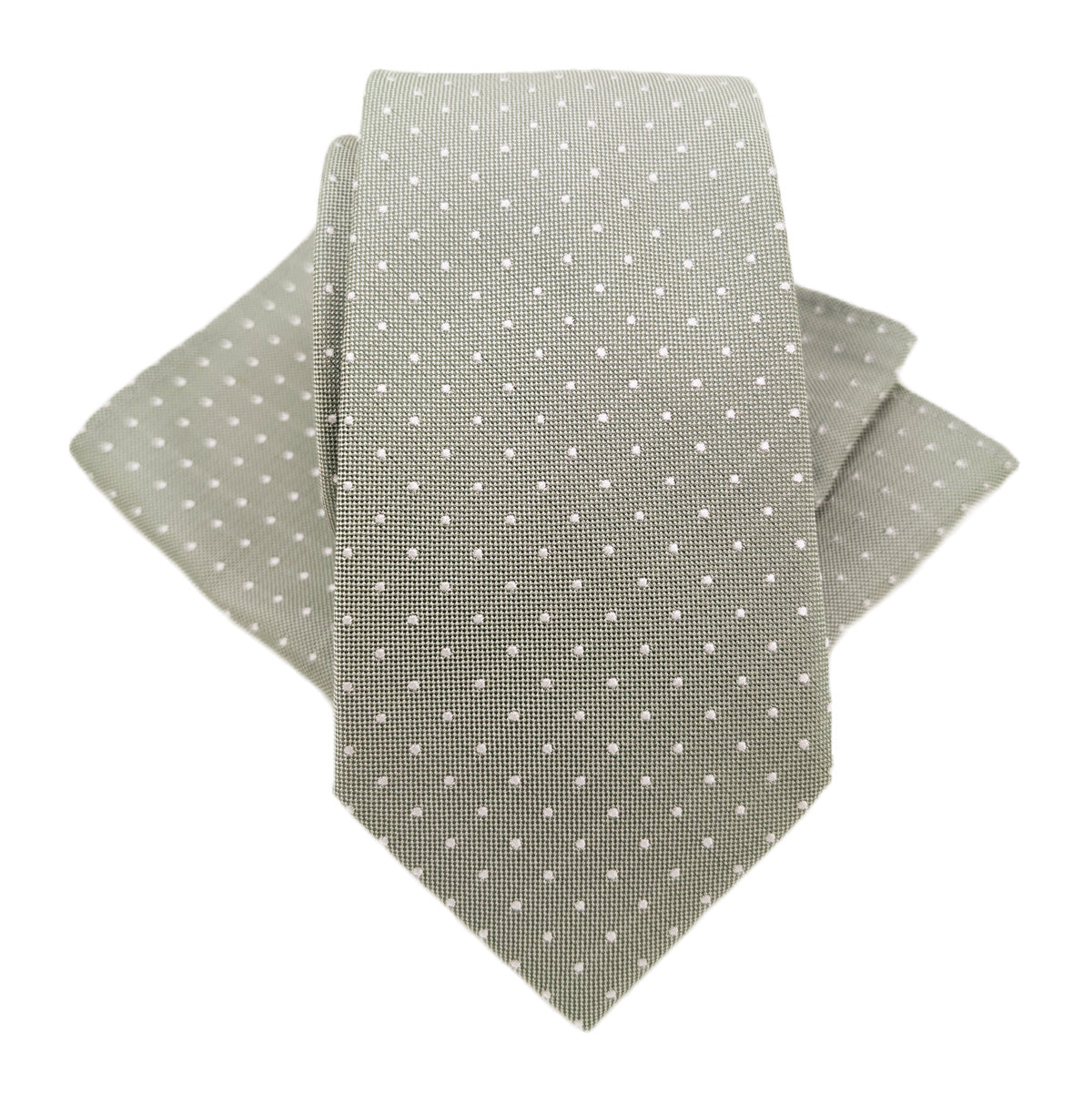 Dotty Sage Silk Pocket Square