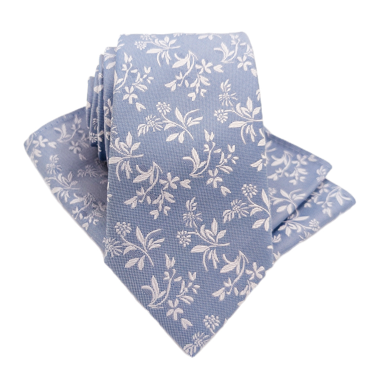 Blue Leaves Silk Pocket Square