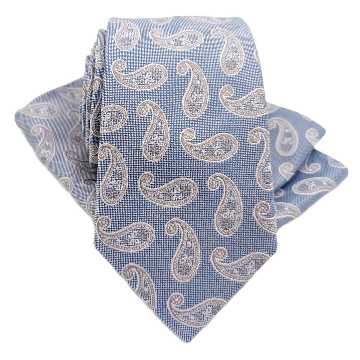 Blue Paisley Silk Pocket Square