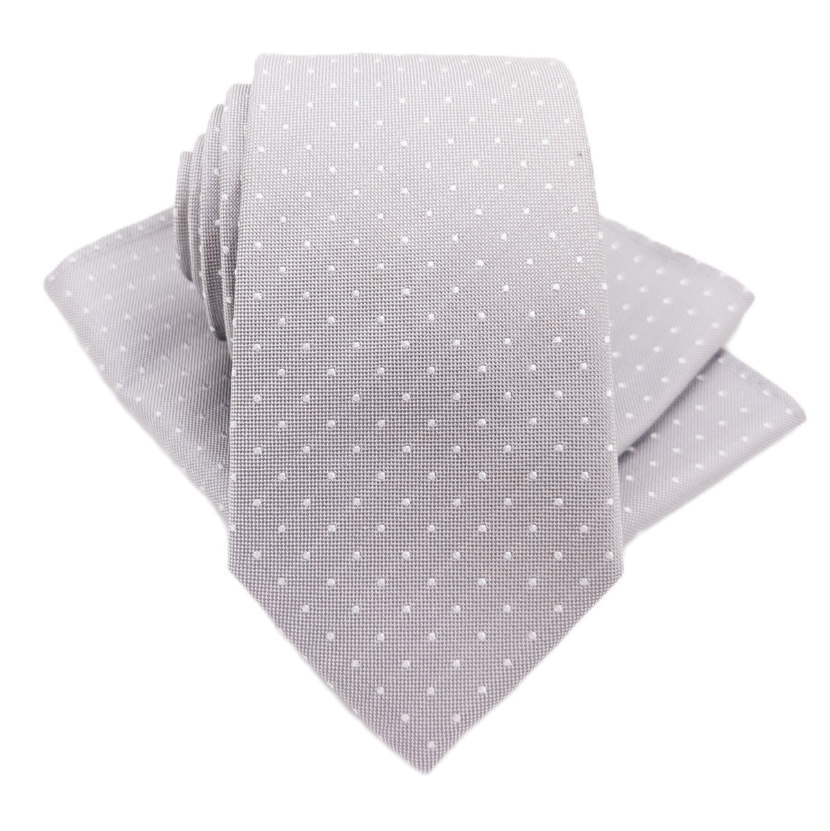 Dotty Silver Silk Pocket Square