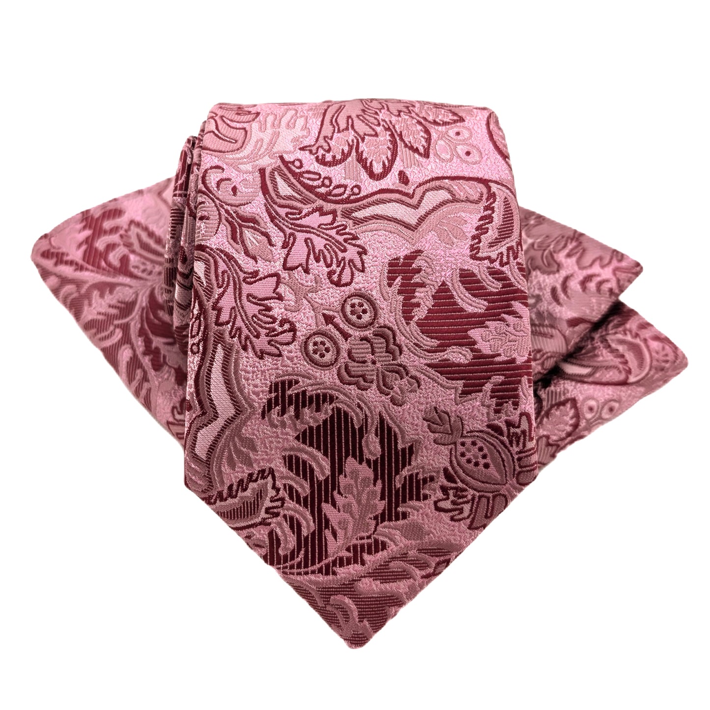 Bold Raspberry Leaves Pocket Square