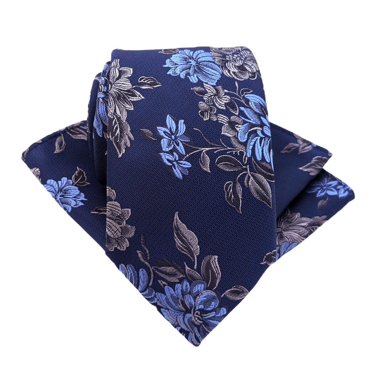 Navy Floral Pocket Square