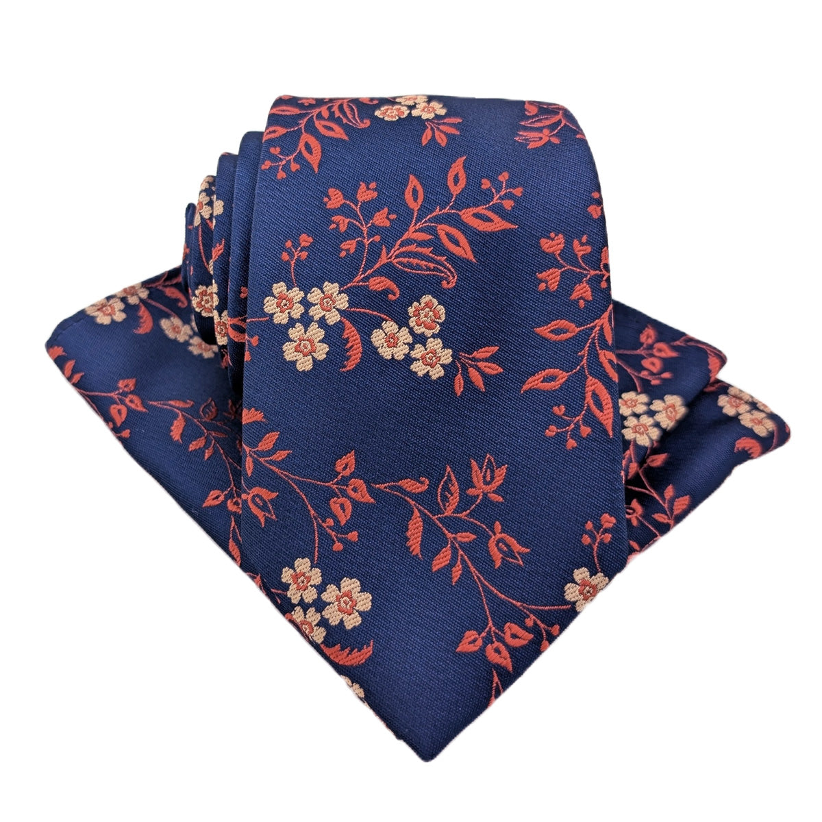 Burnt Orange Floral Pocket Square