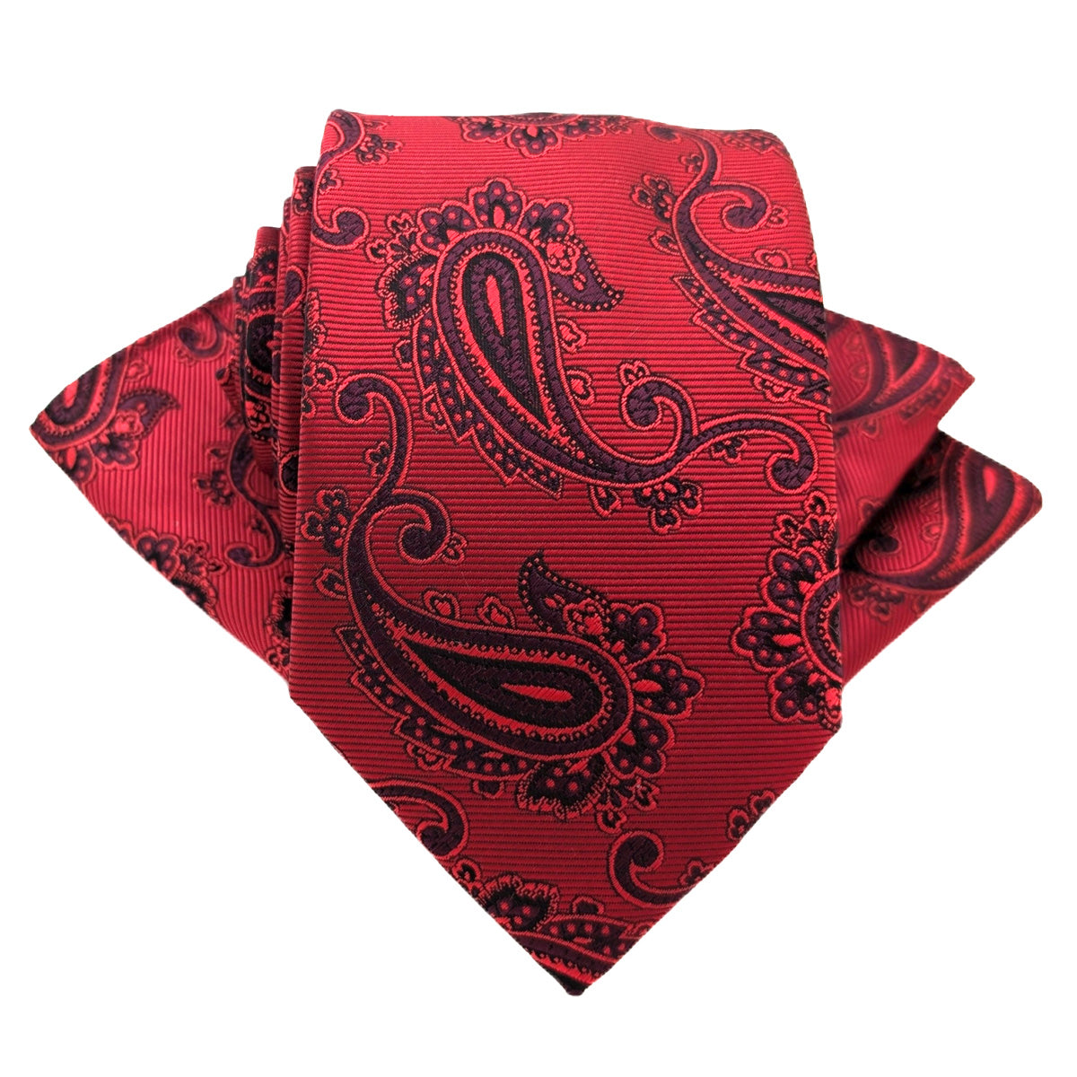 Scarlet Paisley Pocket Square