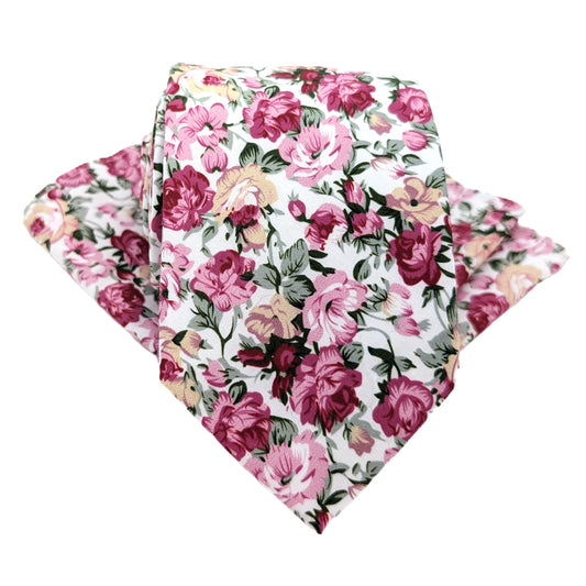 Pink Blossom Cotton Pocket Square