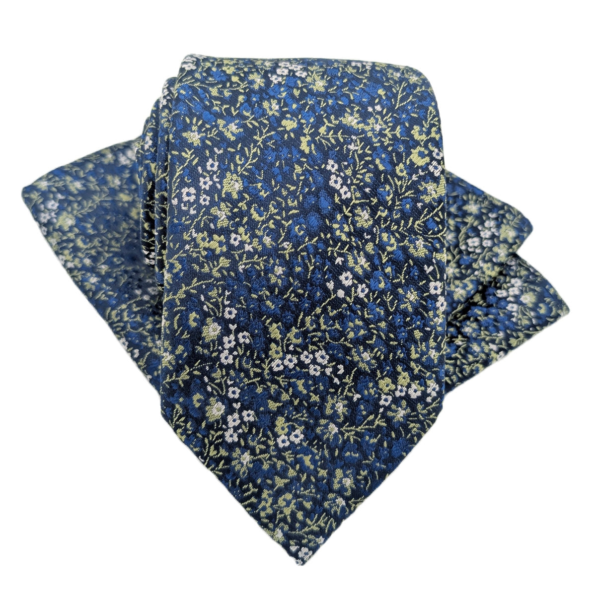 Sage & Blue Ditsy Floral Pocket Square