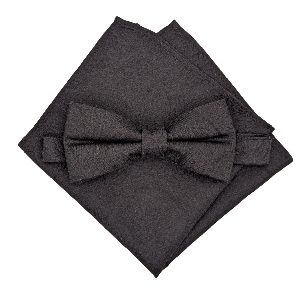 Black Paisley Silk Bow Tie