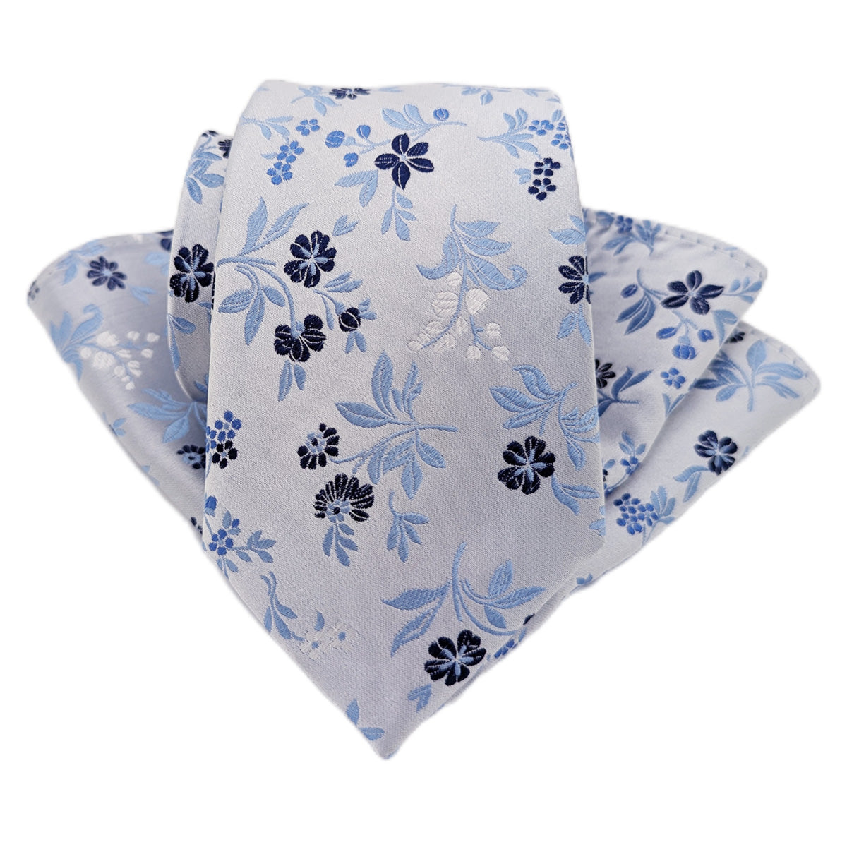 Periwinkle Floral Silk Pocket Square