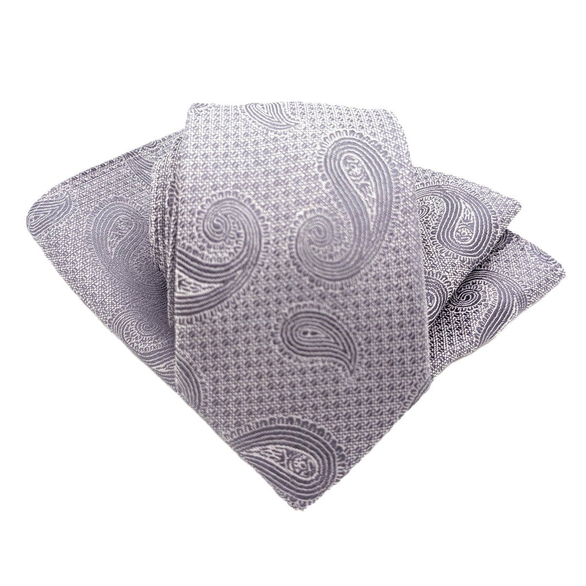 Platinum Paisley Pocket Square