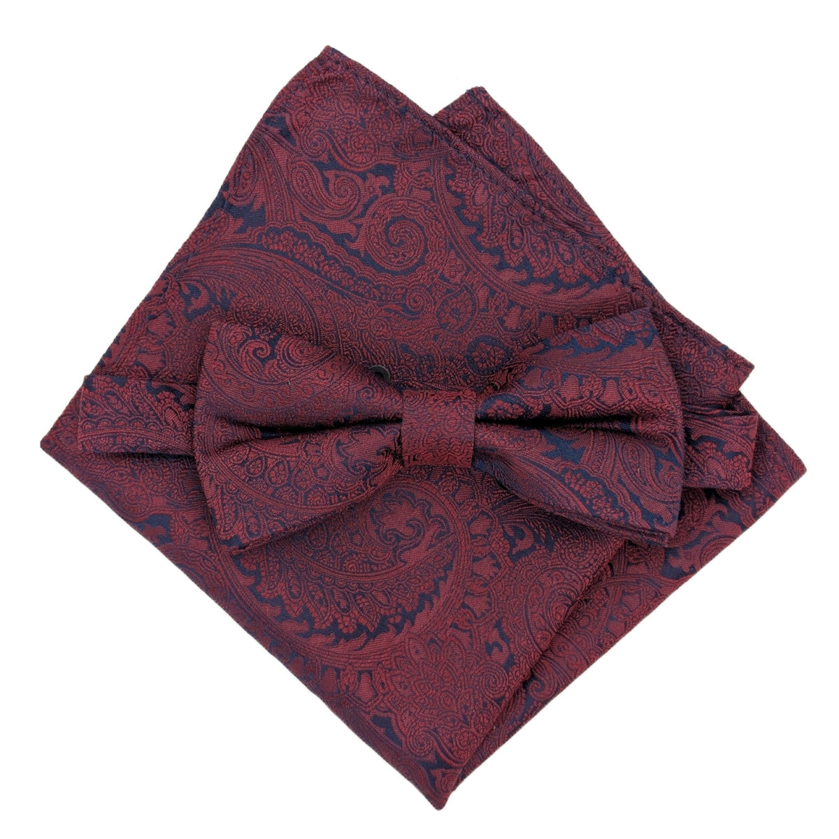 Burgundy & Navy Paisley Silk Wedding Swatch