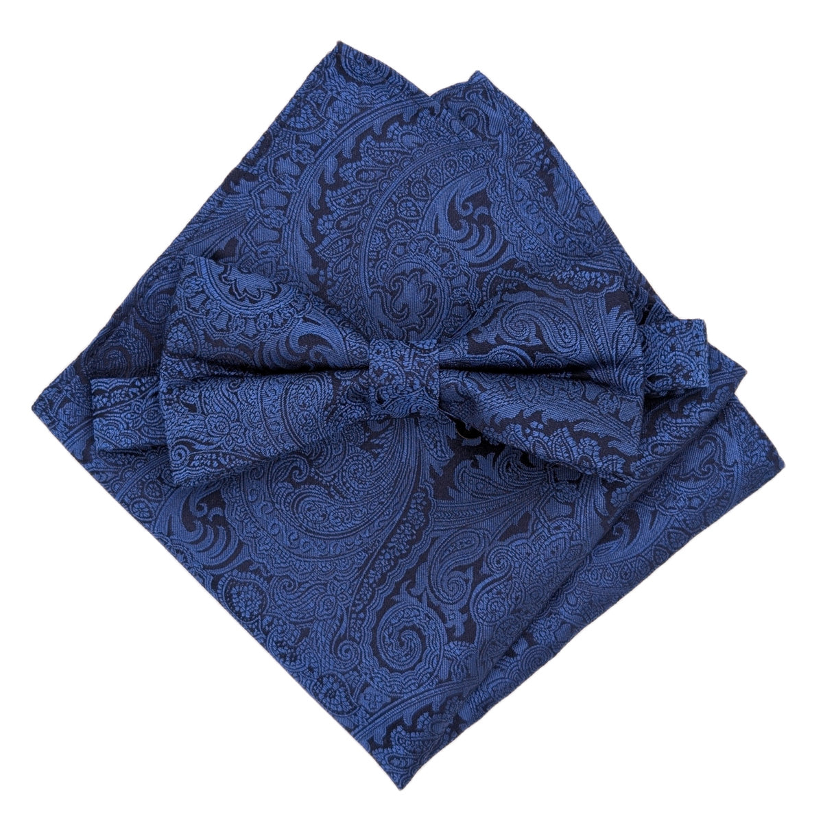 Sapphire & Navy Paisley Silk Bow Tie