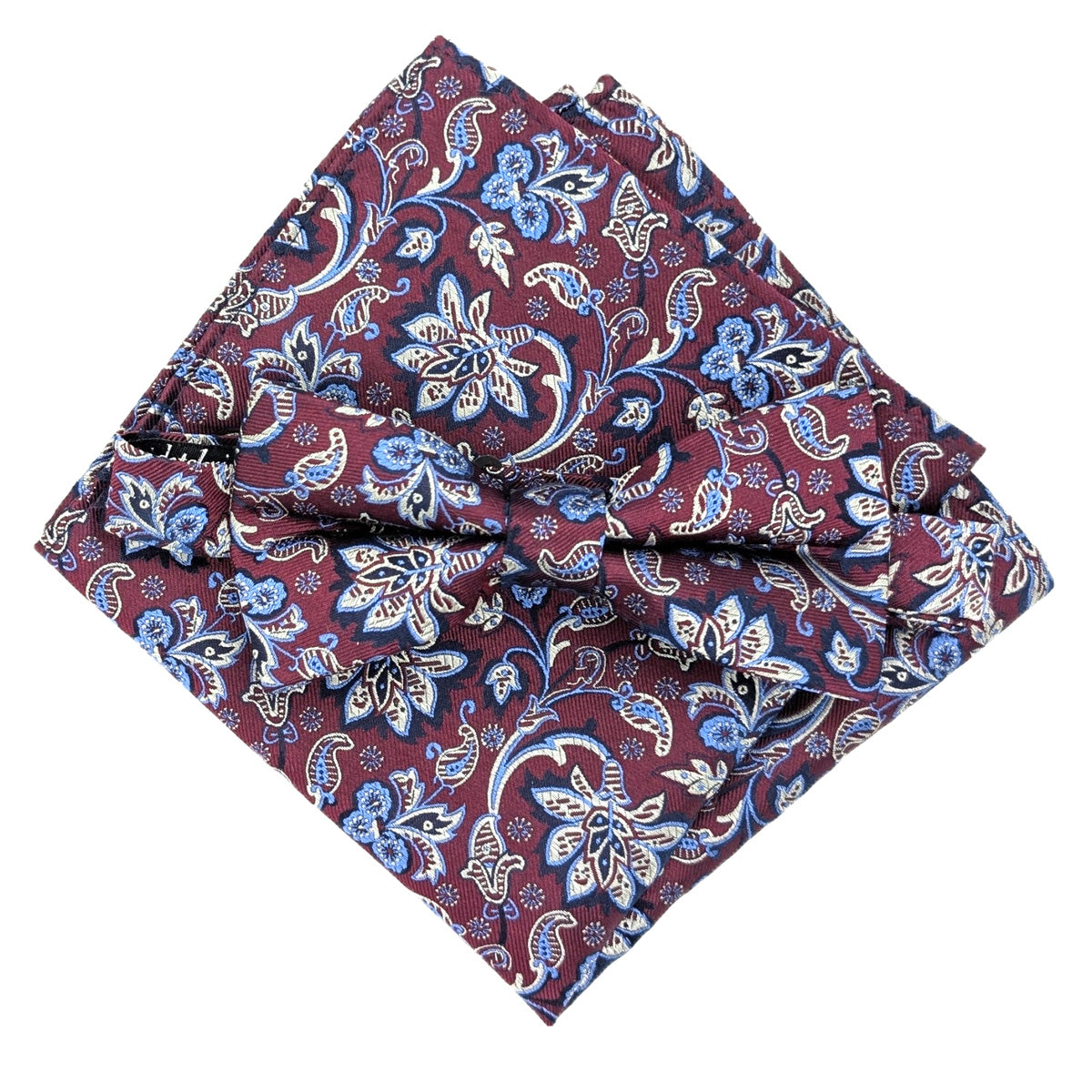 Burgundy Flowers Silk Bow Tie