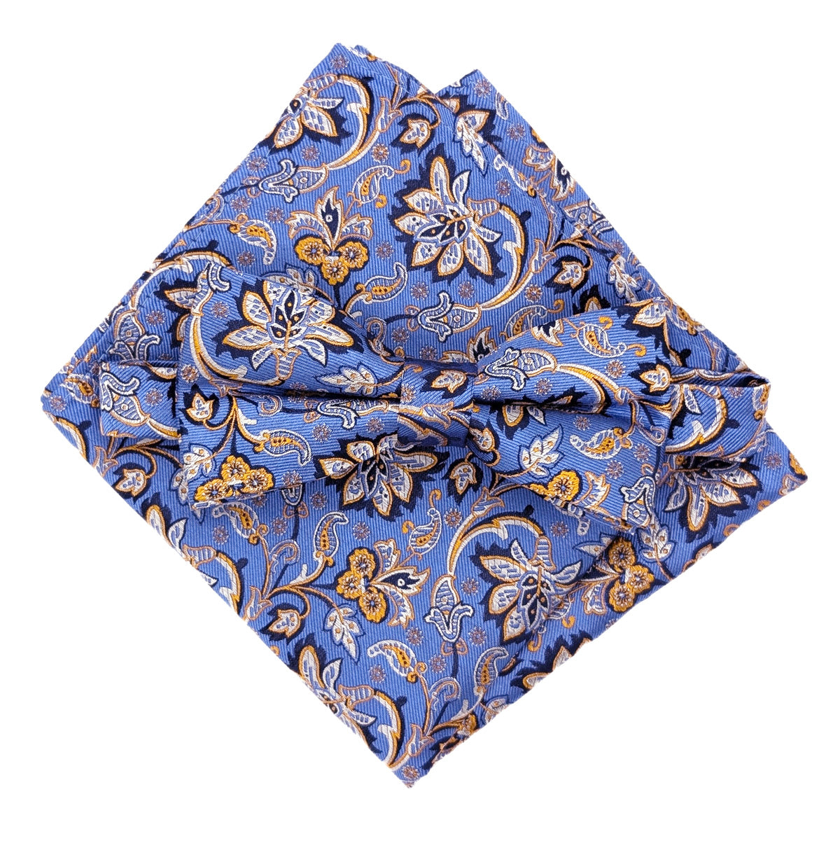 Dark Cornflower Flowers Silk Bow Tie