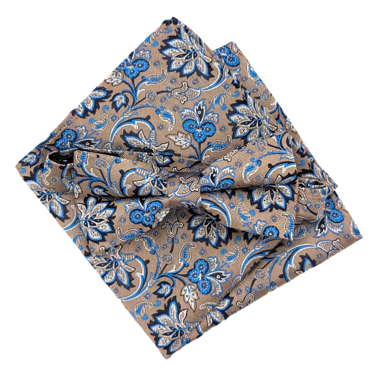 Taupe Flowers Silk Bow Tie