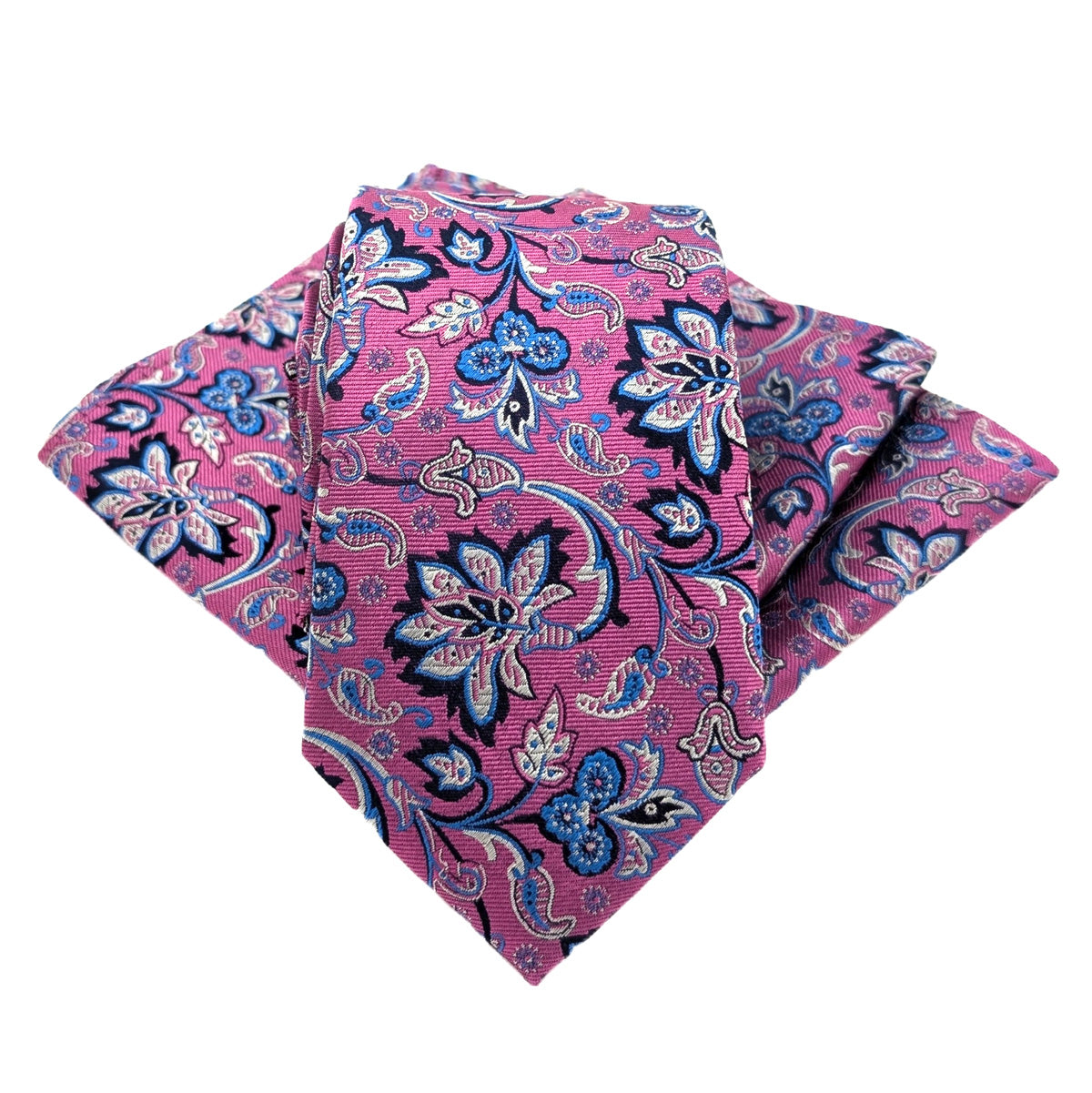 Pink Flowers Silk Wedding Tie