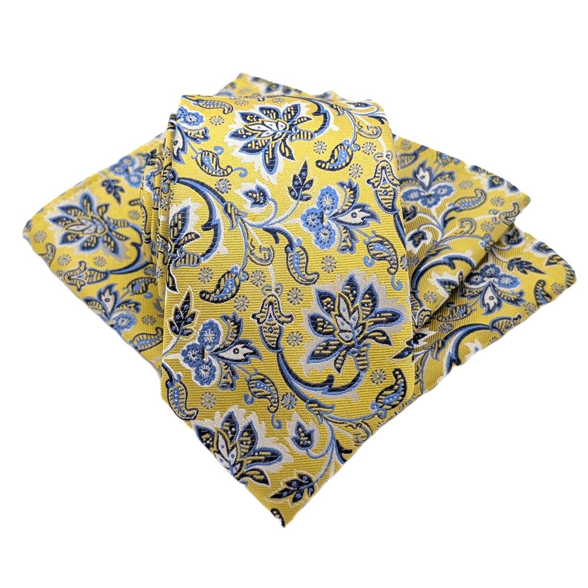 Yellow Flowers Silk Wedding Tie