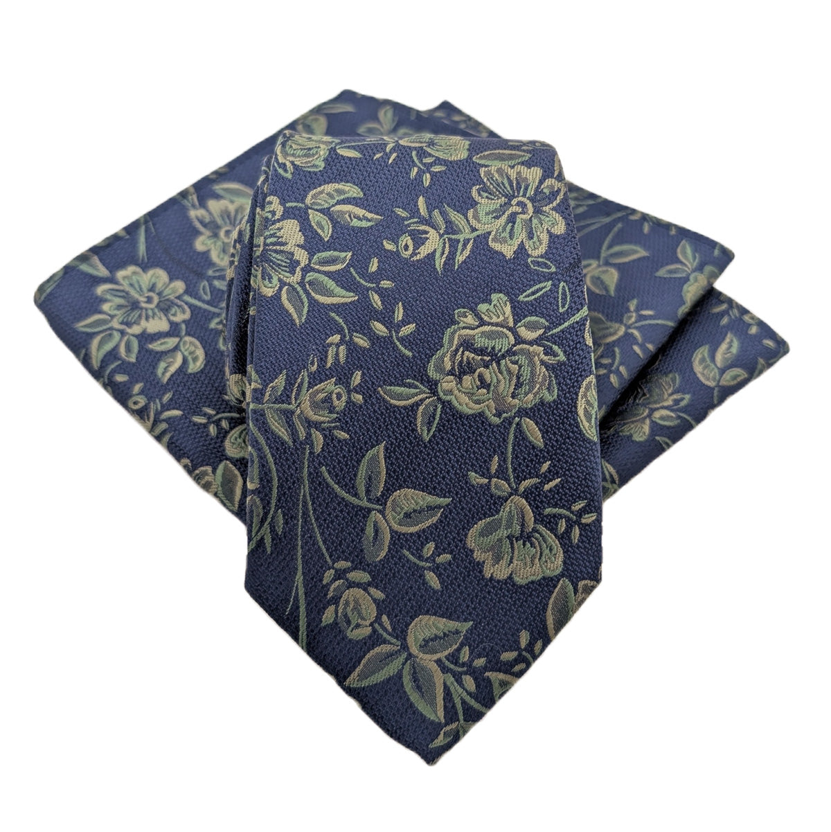 Olive Green Floral Wedding Tie