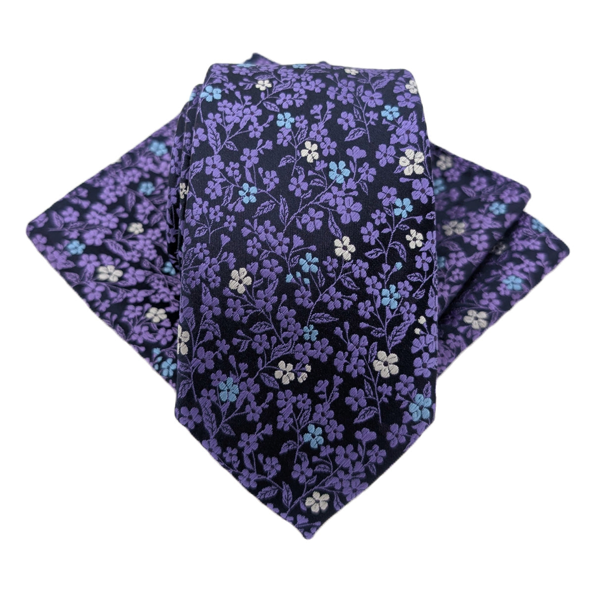 Purple Daisy Floral Wedding Tie