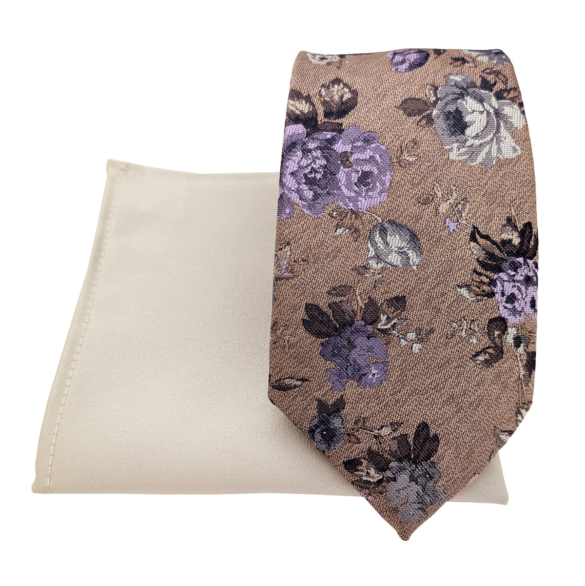 Mix and Match - Beige & Silver Birch Wedding Tie Set