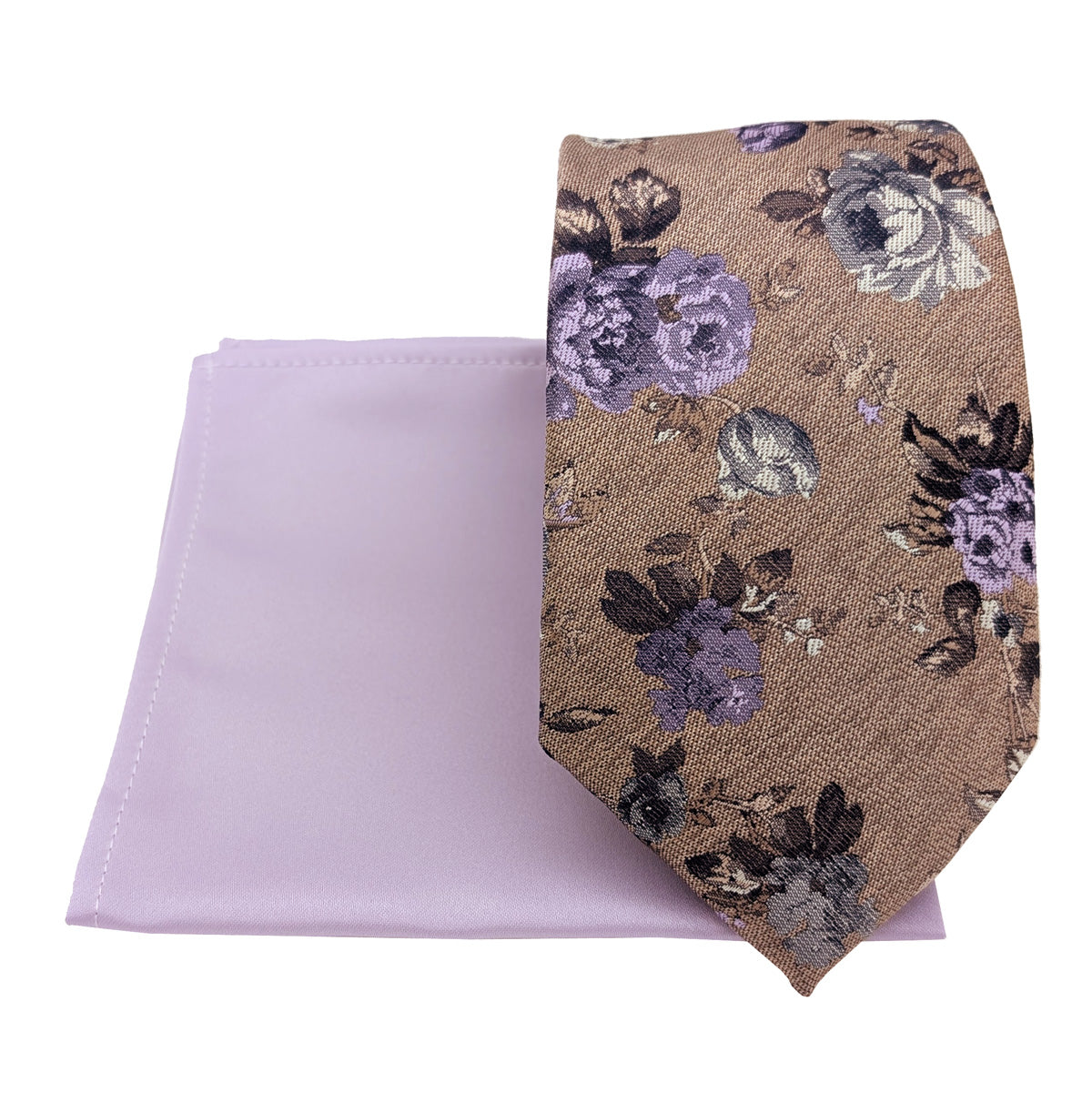 Mix and Match - Beige & Purple Wedding Tie Set