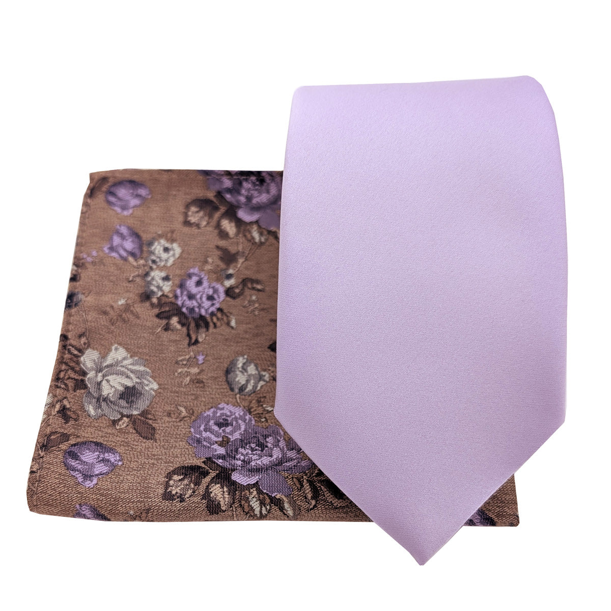 Mix and Match - Beige & Purple Wedding Tie Set