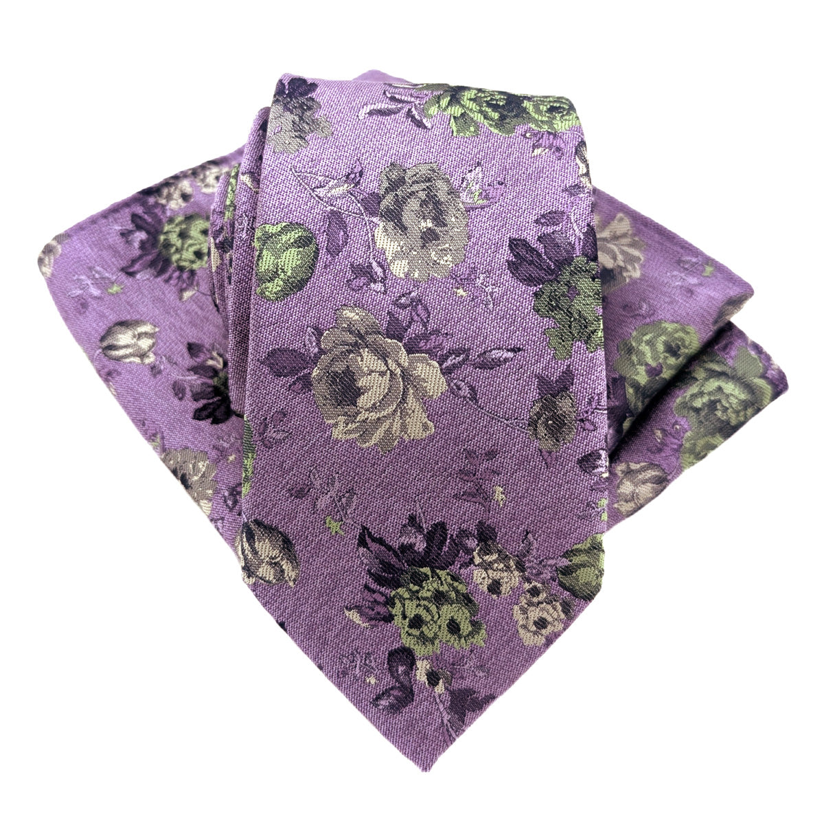 Purple & Green Vintage Floral Wedding Swatch