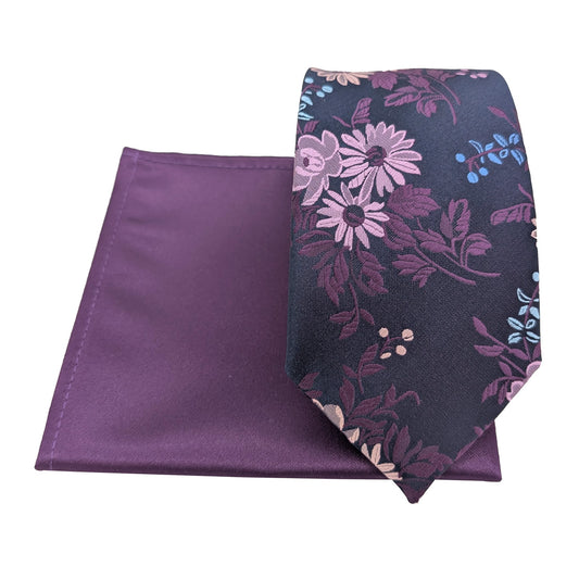 Mix and Match - Purple & Purple Wedding Tie Set