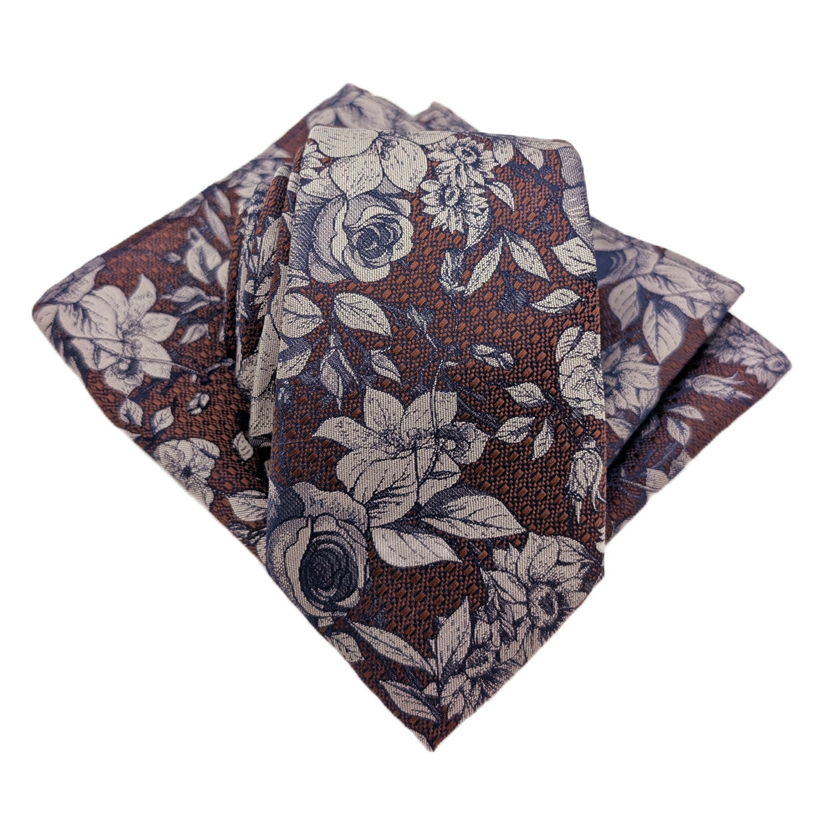 Bronze Vintage Floral Wedding Tie