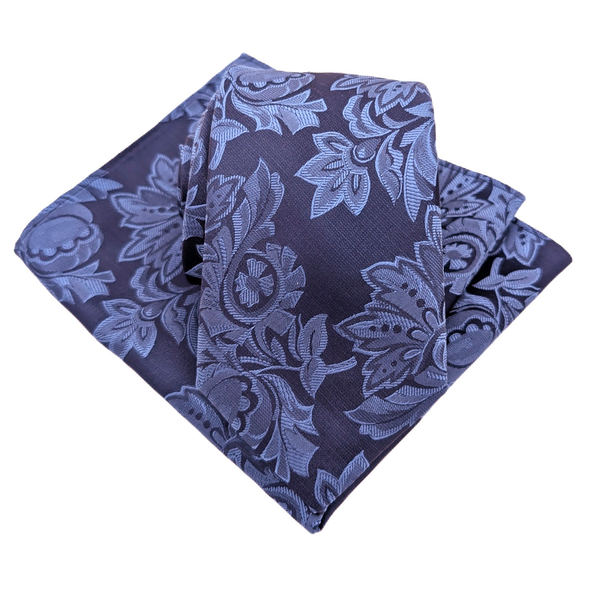 Blue Vintage Flowers Wedding Tie