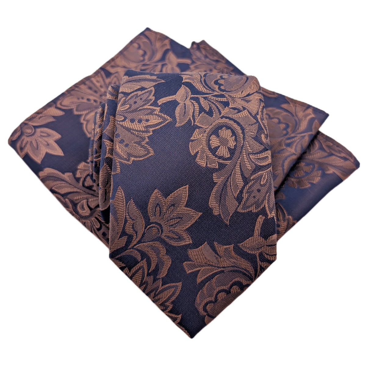 Bronze Vintage Flowers Wedding Tie