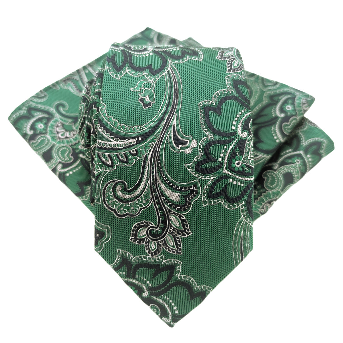 Emerald Floral Paisley Pocket Square