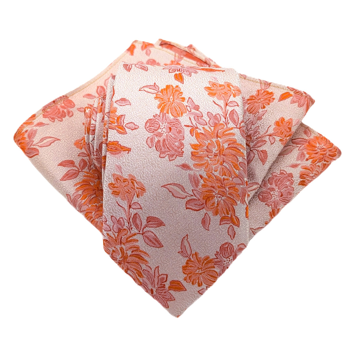 Orange Floral Silk Wedding Swatch