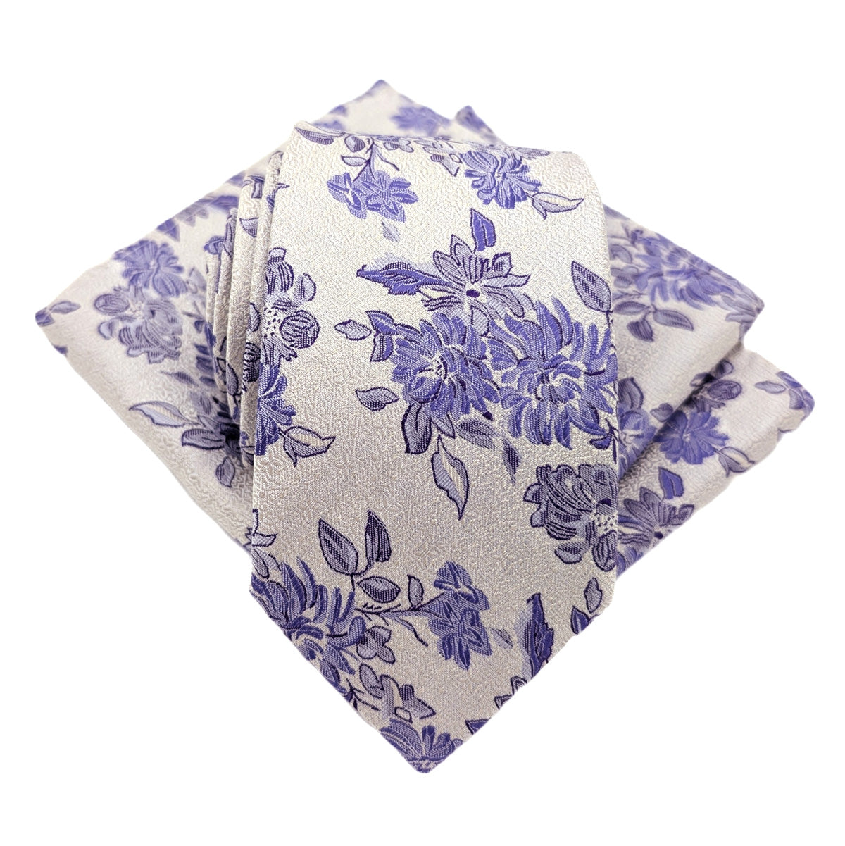 Purple Floral Silk Wedding Tie