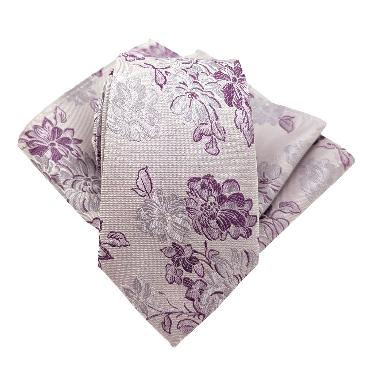 Lilac Floral Silk Wedding Tie