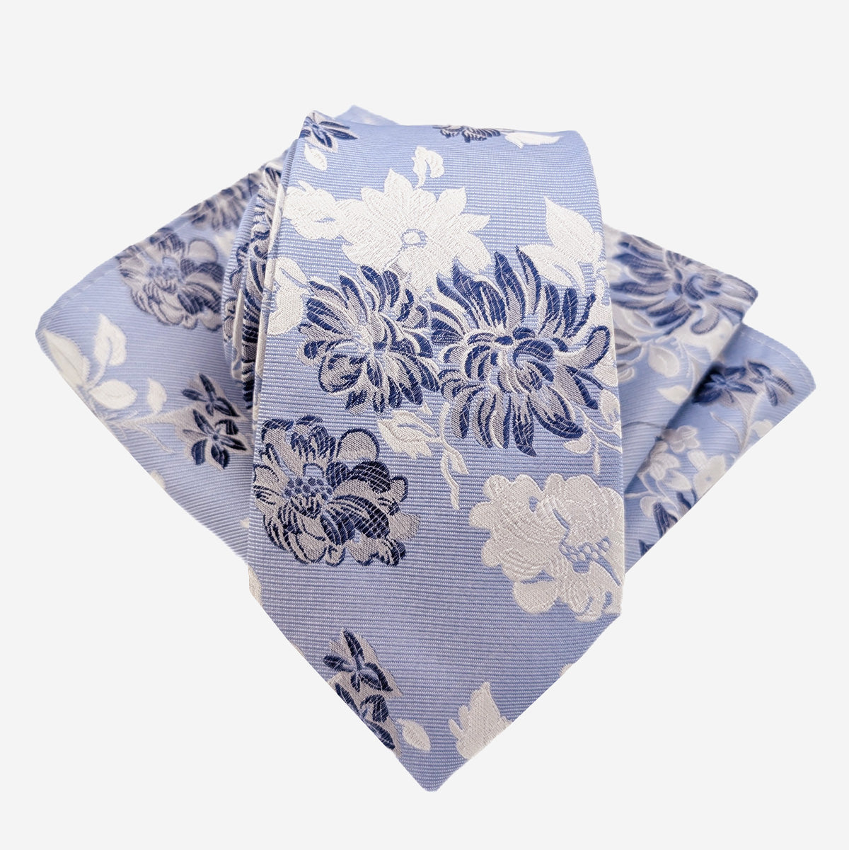 Sky Floral Silk Wedding Tie