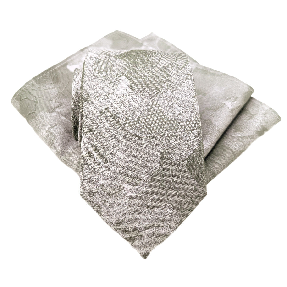 Sage Roses Silk Pocket Square