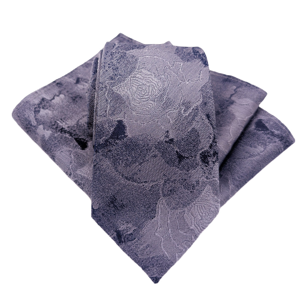 Slate Roses Silk Wedding Tie