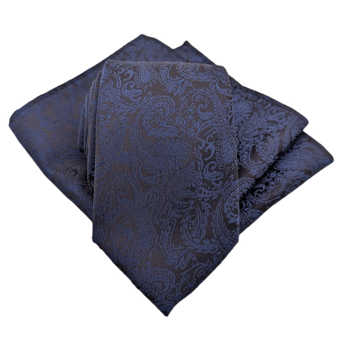 Black & Navy Paisley Wedding Swatch