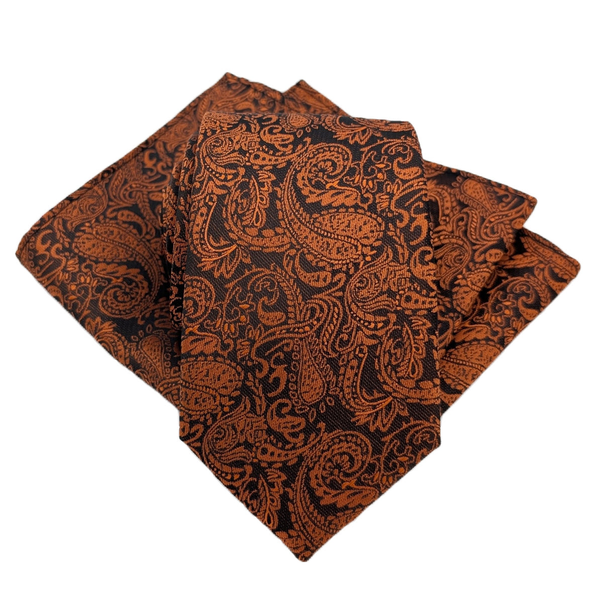 Black & Orange Paisley Wedding Swatch