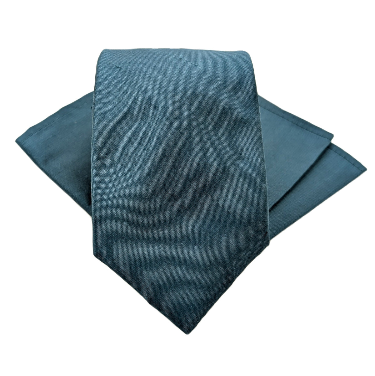 Teal Silk Dupion Pocket Square