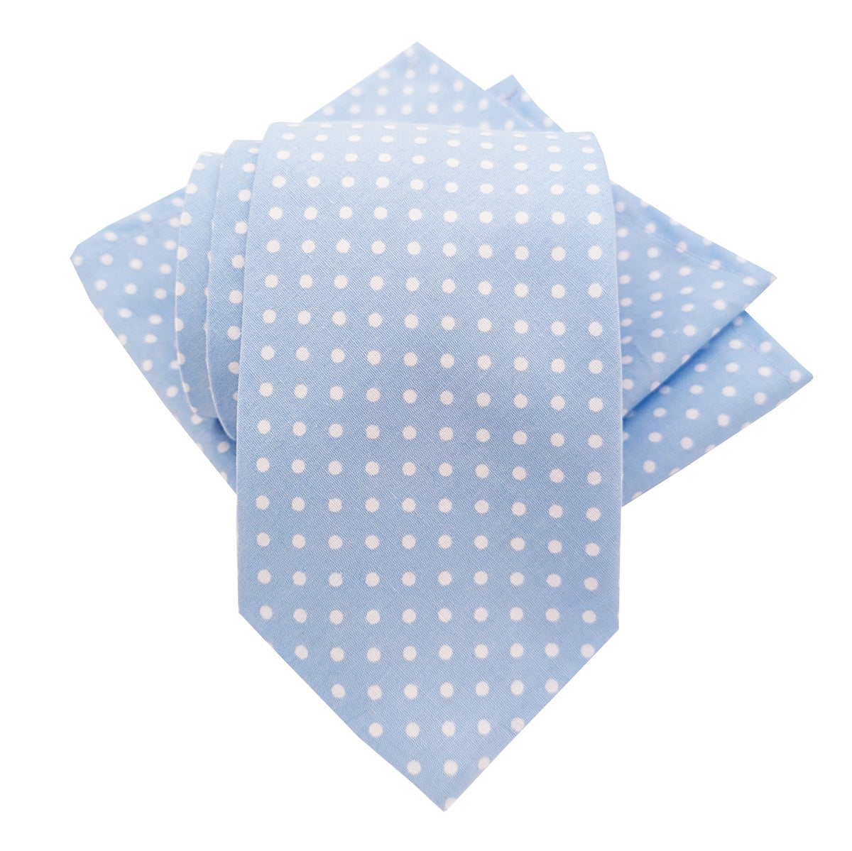 Light Blue Spot Pocket Square