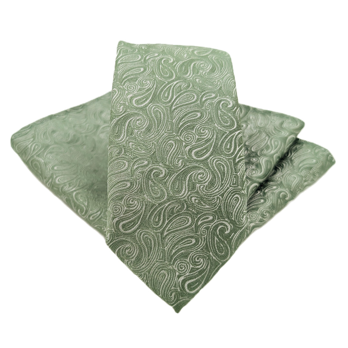 Sage Paisley Pocket Square