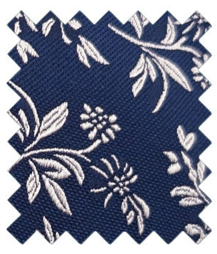 Navy Leaves Silk Wedding Swatch