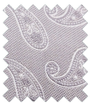 Silver Paisley Silk Wedding Swatch