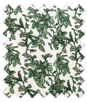 Green Floral Cotton Wedding Swatch