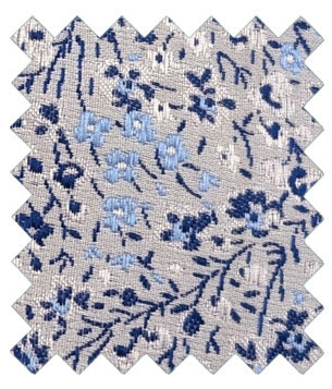 Blue & Silver Ditsy Floral Wedding Swatch