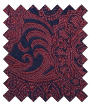 Burgundy & Navy Paisley Silk Wedding Swatch