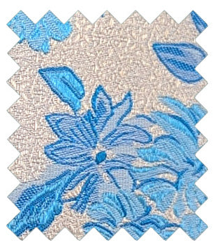 Aqua Floral Silk Wedding Swatch