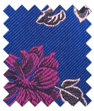 Royal Blue Floral Silk Wedding Swatch